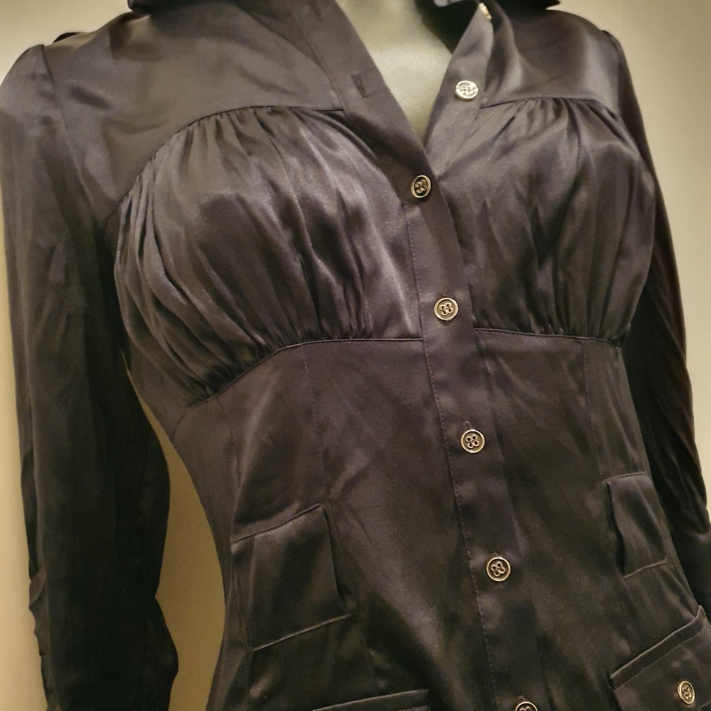Long sleeve bebe top.black  size xs - Picture 3 of 5